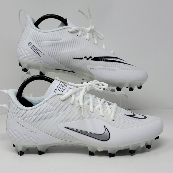 Nike Alpha Huarache 8 Pro LAX Lacrosse Cleats CW4446-101 White Navy Mens Sz 14 - Picture 1 of 10